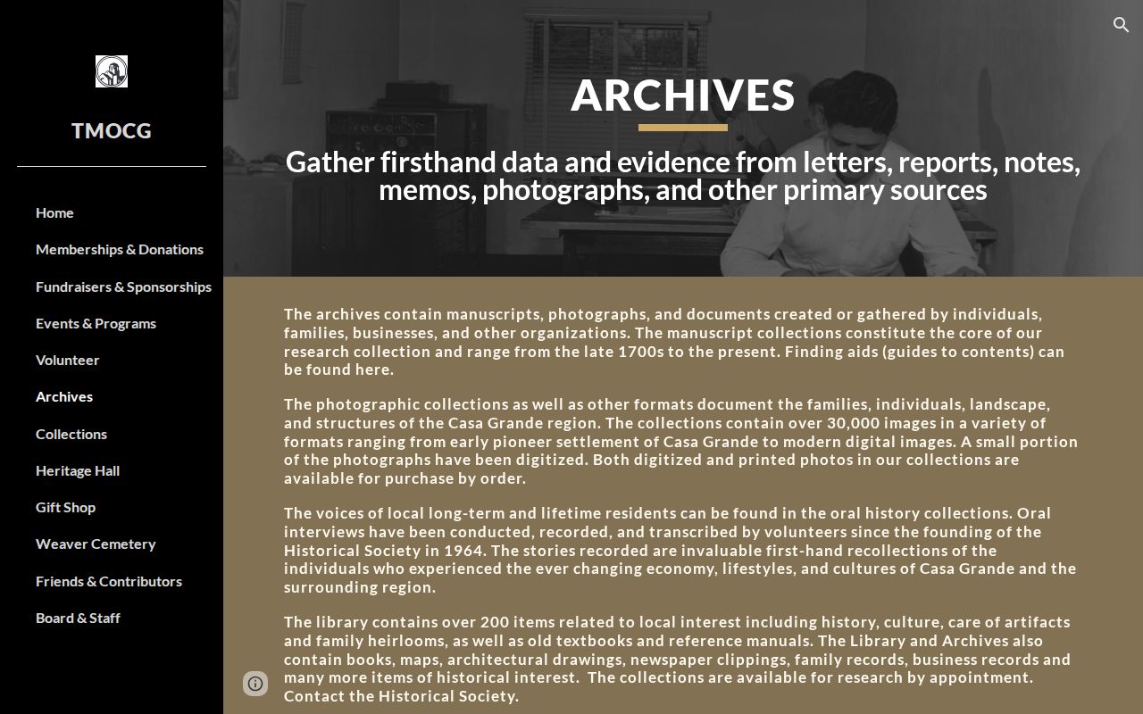 Casa Grande city directory companion records at the Museum archives