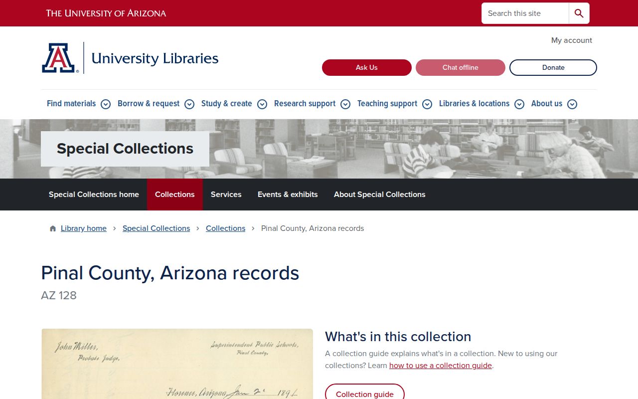Casa Grande city directory predecessor records in Pinal County archives