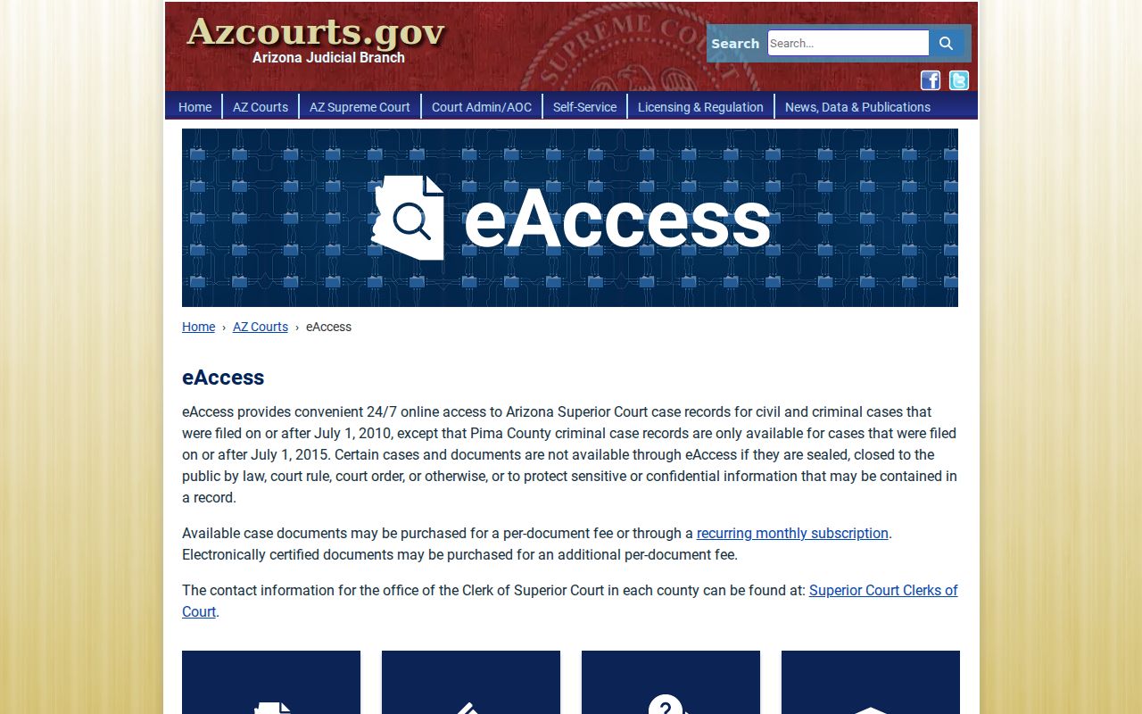Casa Grande resident lookup through Arizona Superior Court eAccess