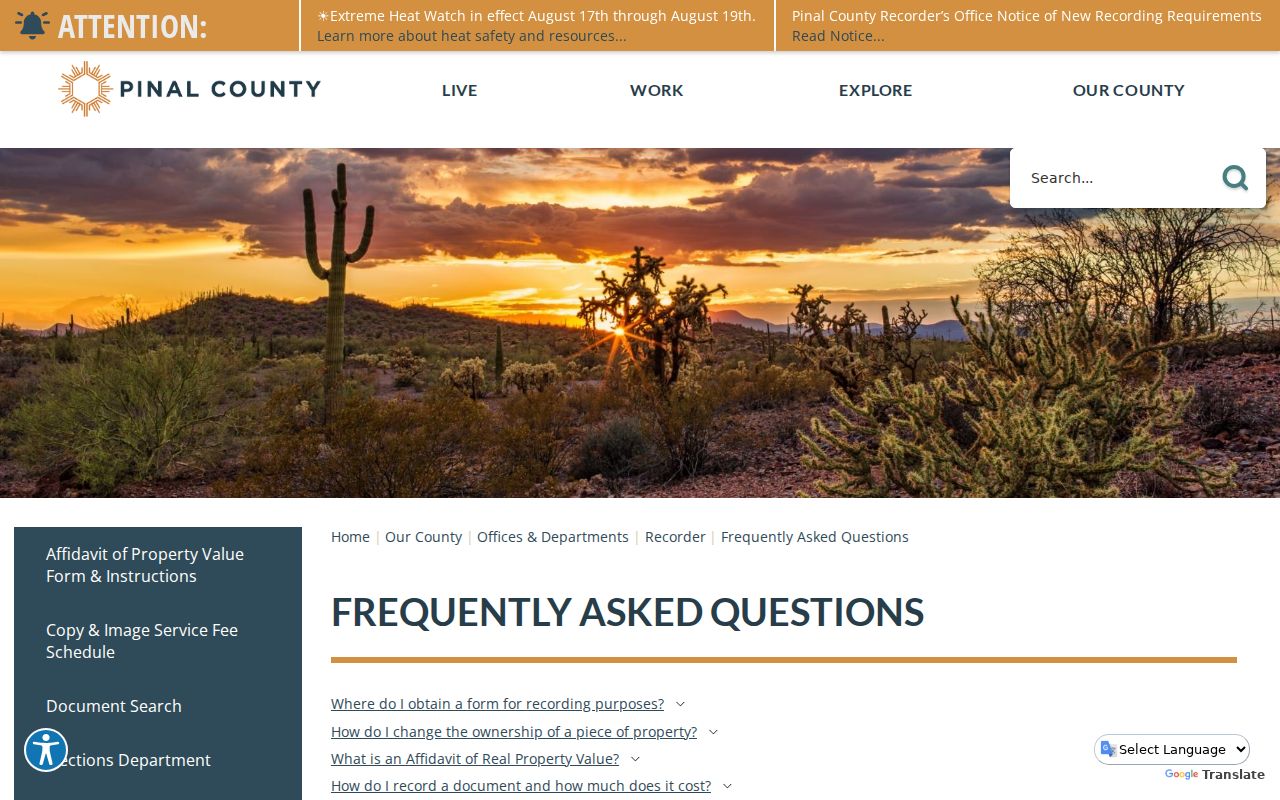 Casa Grande street directory Recorder coverage and copy information