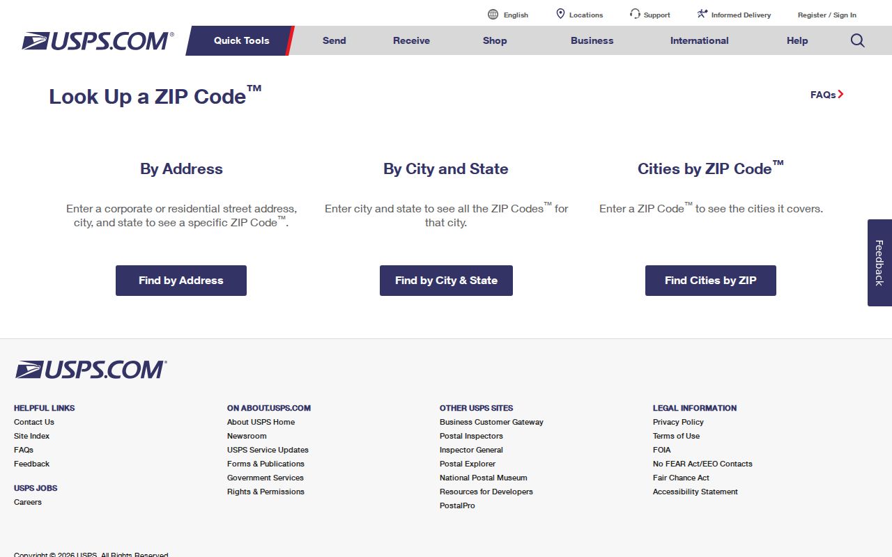 Casa Grande ZIP code directory USPS address verification screen